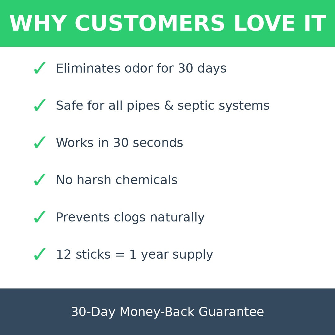 Premium Drain Cleaning Sticks - 12 Month Supply