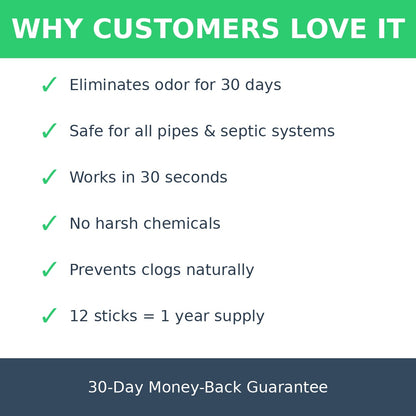 Premium Drain Cleaning Sticks - 12 Month Supply