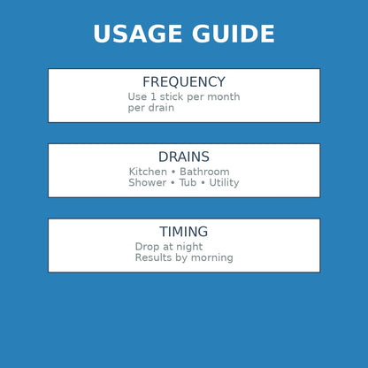 Premium Drain Cleaning Sticks - 12 Month Supply